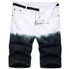 2022 Summer New Men's Casual Ripped Shorts Gradiente de Personalidade pendurada Denim tingido calças de roupas masculinas Pantalones cortos