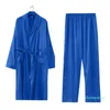 Abbigliamento da uomo Sonno Champagne Uomini set set sexy in lingerie casa indossare in stile giapponese in raso kimono accappatoio abito abito oversize robepant 3xlme