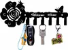 Metal Key Rack Welcome Home Sign Key Hanger Organizer Wall Mounted with 6 Hooks