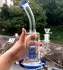 Blu 9 pollici vetro acqua Bong narghilè pneumatico Perclator riciclatoreﾠ Delicato olio Dab Rigs pipe da fumo