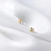 Stud echt 925 sterling zilveren oorbellen voor vrouwen tienermeisje kinderen kleine kleine bloemoor doorboorde schattige oorschepen 2022 dropstud