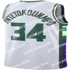 New Luka Mens 77 Doncic Giannis 34 Antetokounmpo Basketball Jersey Black Bule 화이트 셔츠 스티치