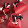 10 PCS Boîte-cadeau en cuir Creative Sac à main Forme Ruban Bow Tempérament Petites boîtes pour cadeaux Baby Shower Candy Box Emballage CX220423