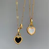 2022 Ins Natural Fritillary Black Onyx dubbelzijdige liefde ketting vrouwelijk niche perzik hart design gouden mode all-match sieraden