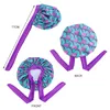 비니/두개골 캡 야간 수면 캡 조절 가능한 와이드 밴드 헤드 랩 헤어 보닛 모자 추가 대형 아프리카 패턴 프린트 새틴 여자 비안