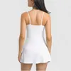 Donne da golf da tennis elastico Lu-77 Sexy Sleeveless Yoga Abbigliamento Sport Sports Sports Gonna da badminton che corre danza da pallavolo sportivo