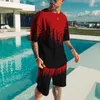 Men's Tracksuits Men's Suits 3D Activewear Summer Fashion T-Shirt Shorts 2 Pieces Casual Streetwear Oversized SuitsMen's