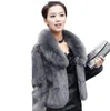 Плюс размер зимний женщины короткий меховой пальто с длинным рукавом элегантный тепло