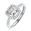 حب باقة الاسترليني الفضة مويسانيت خاتم الزفاف اقتراح جديد أربعة مخلب الماس أنثى الخاتم للهدايا الحفلات المجوهرات