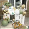 Party Decoration 28st Wild One Animal Ballonger Set med Vit Nummer Ballong för barn Boy Jungle Födelsedag Supply Drop Delivery 2021 Event