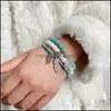 Perlenstränge Armbänder Schmuck Perlen Mti-Schicht Natursteinperlen Charme Armband Frauen Männer rund türkis agaten feat dhrkk