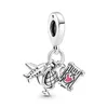 925 Sterling Silber baumelnder Charm-Ballettschuhe und Fischperlen, passend für Pandora-Charm-Armbänder, DIY-Schmuckzubehör