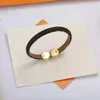 Pulseiras de marca, joias de luxo, pulseira de couro feminina, elegante e elegante, presente com caixa