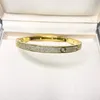 Set Full CZ diamonds Love Bangle Bracelets designer Silver Gold screwdriver bracelet for women and men couple jewelry