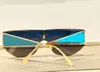 Lunettes de soleil Shield Pilot Metal Gold Black Lenses Lunettes de soleil unisexes Shades with Box