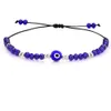 Bijoux faits à la main cadeaux brins tressés chaîne de corde perles de cristal colorées Bracelets pour femmes Evil Blue Eye Bracelets d'amitié DLH878