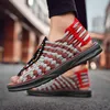 샌들 Zyyzym 남자 짠 2022 여름 오픈 발가락 캐주얼 할로우 통기성 신발 야외 패션 비치 로마