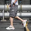 2022 sommer Casual Shorts Einfarbig Buchstaben Multi-Tasche Mode Männer Arbeiten Shorts Plus Größe Strand Cargo-Shorts M-7Xl