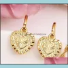 Boucles d'oreilles Collier Ensembles de Bijoux Pendentif Coeur Colliers Classiques Ensemble 14 K Or Fin Rempli Laiton Mariage Mariées Dot Femmes Filles Gif 48 U