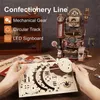 Robotime ROKR 420pcs DIY Chocolate Factory 3D Puzzle en Bois Assemblage Marble Run Jouet Cadeau pour Enfants Adolescents Adulte LGA02 220725