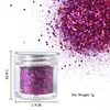 10 BottleSet Holographic Nail Glitter Powder Mixed Size Hexagonal Sequin Pigment for DIY Polish Nail Art Design Decoration 220525