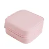 Portable Jewelry Box with Mirror PU Leather Storage Boxes Travel Jewelry Display Case Necklace Earring Holder Organizer