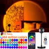 Controllo APP Bluetooth intelligente 64 milioni di colori Lampada da tramonto Proiettore Luce notturna per soggiorno, decorazione della camera da letto del bar