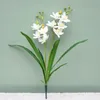 Decoratieve bloemen kransen kunstmatige plastic orchidee elegante cymbidium simulatie bloem bruiloft hal lay -out home tuin el arrangement de