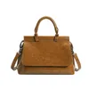 Klassisk handväska Art Postman Bag Work Pendling Portfölj textur Oil Wax Leather Large Capacity Messenger Bag 220623