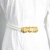 Belts Small Ins Brass Belt Waist Seal Metal Block Accessories Multi Strand Curling Elastic For WomenBelts