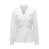 Medigo-008 Womens Suits Designer Blazers Premium New Style Top Qualityオリジナルデザインダブルブレストジャケットメタルバックルブレザーレトロショールカラーアウトウェア