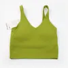 Lu-088 femmes Sports Yoga Tenues Soutien-Gorge Sexy Débardeur Serré Yoga Gilet Avec Poitrine Pad Pas De Beurre Doux Athlétique Fitness Vêtement Logo Personnalisé