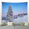 Dromerige winter landschap muur tapijt sneeuw sneeuwbomen bos zonsondergang gloed fotografie achtergrond kerst slaapkamer kamer decor deken J220804