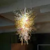 Lampes suspendues modernes personnalisées or et couleur claire lustres en verre soufflé de style Dale Chihuly pour la maison