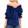 Sexy Off Shoulder Spring Summer Strapless Blouse Women Bowknot Tops Slash Neck Shirts Casual Loose blusas mujer de moda 220726