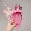 Accessori per capelli Stile coreano Principessa Corona Compleanno Cappello Bambini Puntini colorati Velo Tessuto a rete Fasce per capelli Cerchio Regalo per bambiniCapelli