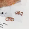 S925 Silber Roségolden Ohrring U-förmige Ohrringe Luxusohrringe Fashion Schmuckliebhaber Festival Geschenke