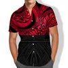 Pocket Short Sleeve Shirt Tribal Islanders Polynesian Clothes Polynesian Tribal Clothing Samoan Puletasi Viking 220326