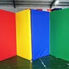 4 panneaux de gymnastique pliage tapis d'exercice de gym avec des poignées de transport en cuir Pu Tumbling tapis de gymnastique léger pour MMA Aerobics Stiring Home Yoga