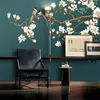 Fonds d'écran auto-adhésif imperméable toile murale papier peint style chinois fleurs et oiseaux fresque salon chambre décor à la maison 3D autocollant W