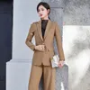 Damen Zweiteilige Hosen Ankunft Mode Frauen Winter Hosenanzug 2 Set Schwarz Grün Khaki Formelle Blazer und Hosen für Büro Damen WorkWome