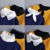 White Lapel Fake Collar Tie Shawl For Women Necklace Chocker Shirt Detachable False Doll Lace Half Faux Col