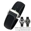 Bracelets de montre 20mm 21mm 22mm Bracelet de montre en silicone en caoutchouc de haute qualité Fit pour Omega Speedmaster Bracelet de montre en acier inoxydable Deployment305V