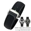 Bands de montre 20 mm 21 mm 22 mm de haute qualité en caoutchouc Silicone Watchband Ajustement pour la sangle de montre Speedmaster Omega Déploiement en acier inoxydable5165879