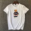 US-Größe Hochwertiges Polobär-T-Shirt aus 100 % Baumwolle mit kurzen Ärmeln, lässigen, losen T-Shirts mit USA-Musterdruck2l