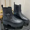 2022 Women Designer Lace Up Boots Luxury Martin Desert Bootsfashion Cowboy Boot Hick Bottom Platfor
