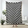 Cobertores Plandela -Plaid Plaid Blanket com borla Retro Chessboard Sofá de malha de malha de tapeçaria Decoração de casa 125x150cm