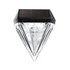 2 pacote de pacote de diamante solar diamante luz de parede externa luz de parede solar iluminação de deck led à prova d'água para escada de escada quente decoração de jardim de paisagem branca quente