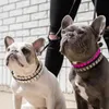 Crystal Dog Collars Gioielli Bling Gemstone Cane Collar per cani per piccoli cani Medium Cucciolo di tazza da tè Chihuahua Yorkie Bulldog francese BULLDOG BULLAGIMENTO ROSSO L B146