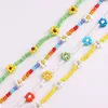 Small Beads Flower Anklet Bracelets Women Fashion Colorful Seed Beads Chain Charm Bracelet on The Leg Boho Jewelry